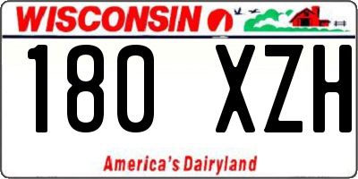 WI license plate 180XZH