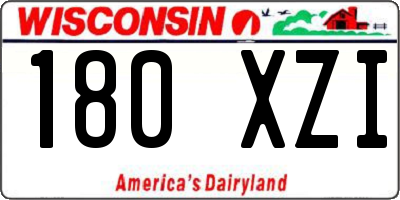 WI license plate 180XZI