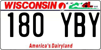 WI license plate 180YBY