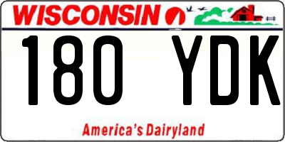 WI license plate 180YDK
