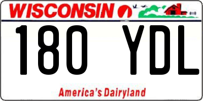WI license plate 180YDL