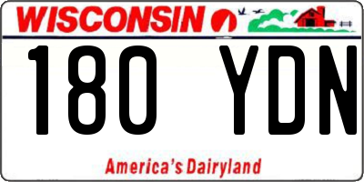 WI license plate 180YDN