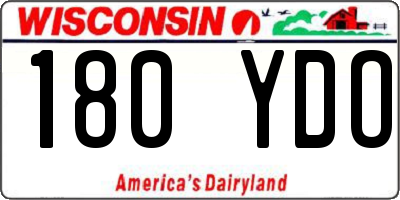 WI license plate 180YDO