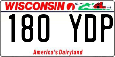 WI license plate 180YDP