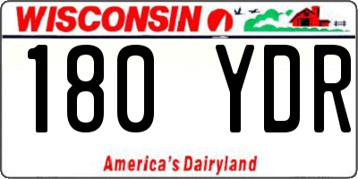 WI license plate 180YDR