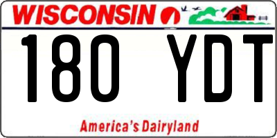 WI license plate 180YDT