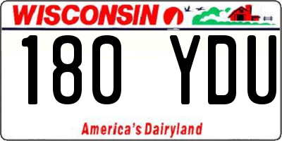WI license plate 180YDU