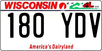 WI license plate 180YDV