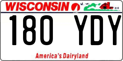 WI license plate 180YDY