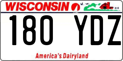 WI license plate 180YDZ