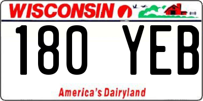 WI license plate 180YEB