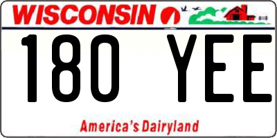 WI license plate 180YEE