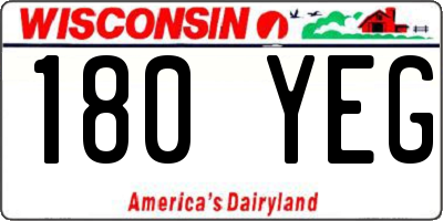 WI license plate 180YEG