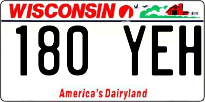 WI license plate 180YEH