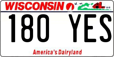WI license plate 180YES