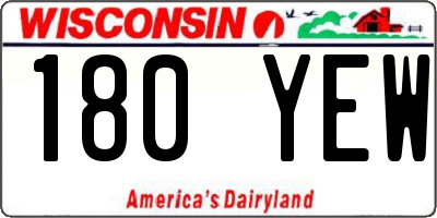WI license plate 180YEW