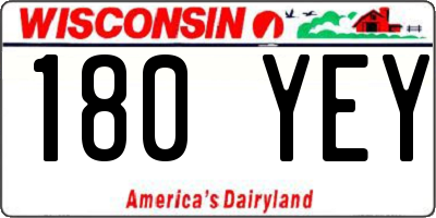 WI license plate 180YEY