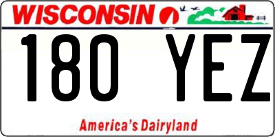 WI license plate 180YEZ