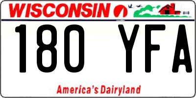 WI license plate 180YFA