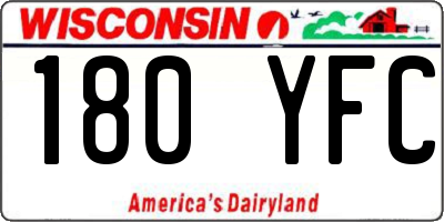 WI license plate 180YFC