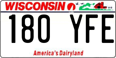 WI license plate 180YFE