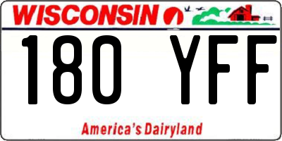 WI license plate 180YFF