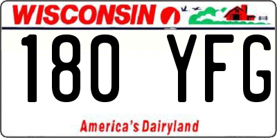 WI license plate 180YFG