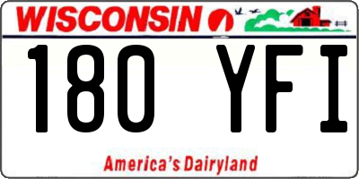 WI license plate 180YFI