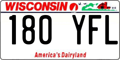WI license plate 180YFL
