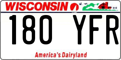 WI license plate 180YFR