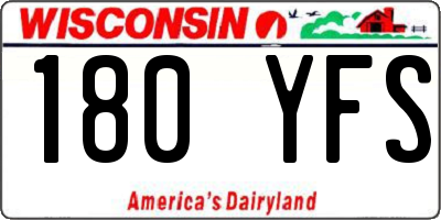 WI license plate 180YFS