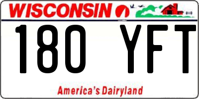 WI license plate 180YFT