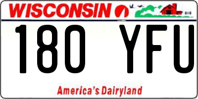 WI license plate 180YFU