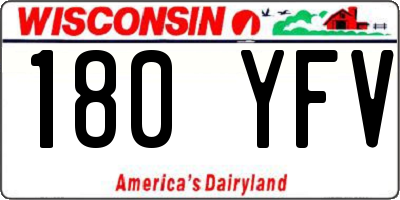 WI license plate 180YFV