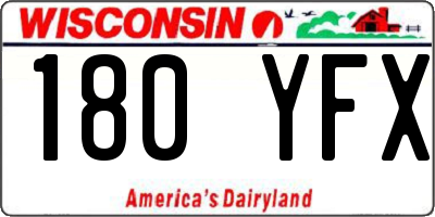 WI license plate 180YFX