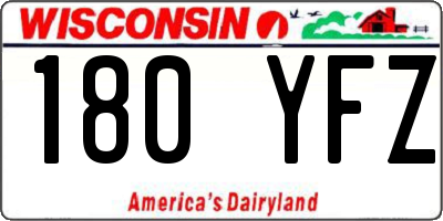 WI license plate 180YFZ