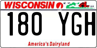 WI license plate 180YGH