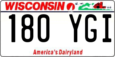 WI license plate 180YGI