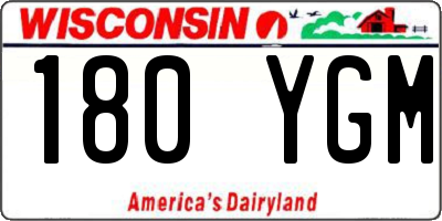 WI license plate 180YGM