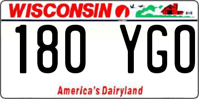 WI license plate 180YGO