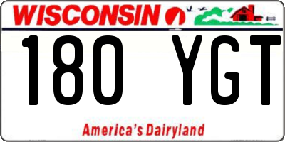 WI license plate 180YGT
