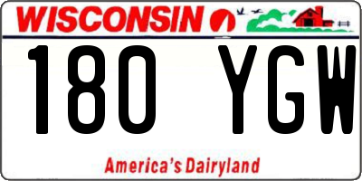 WI license plate 180YGW