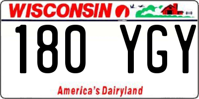 WI license plate 180YGY