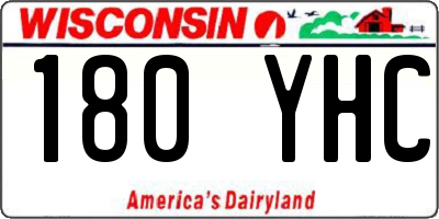 WI license plate 180YHC