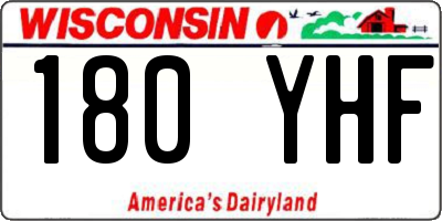 WI license plate 180YHF