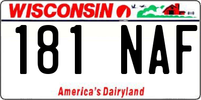 WI license plate 181NAF