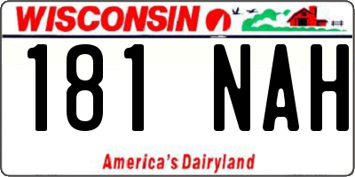 WI license plate 181NAH