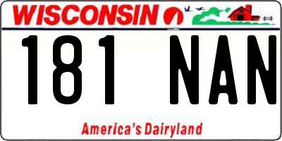 WI license plate 181NAN