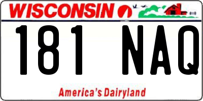 WI license plate 181NAQ