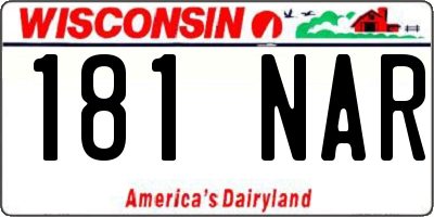 WI license plate 181NAR